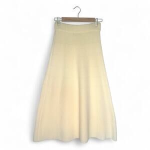 Seraphina Women's Ribbed Knit Maxi Sweater Skirt Size S Cream Off White